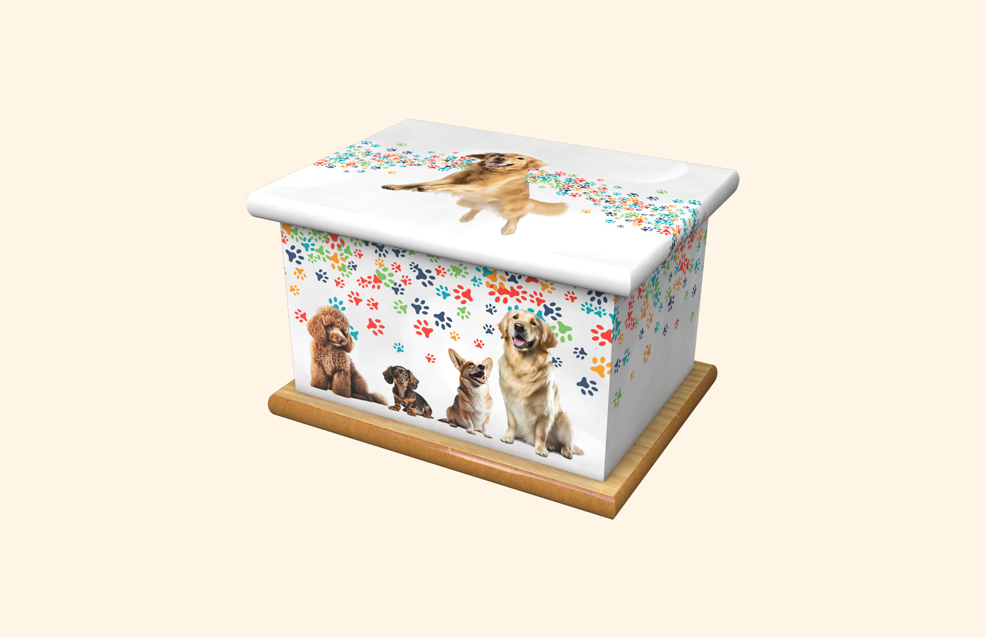 Dogs child ashes casket